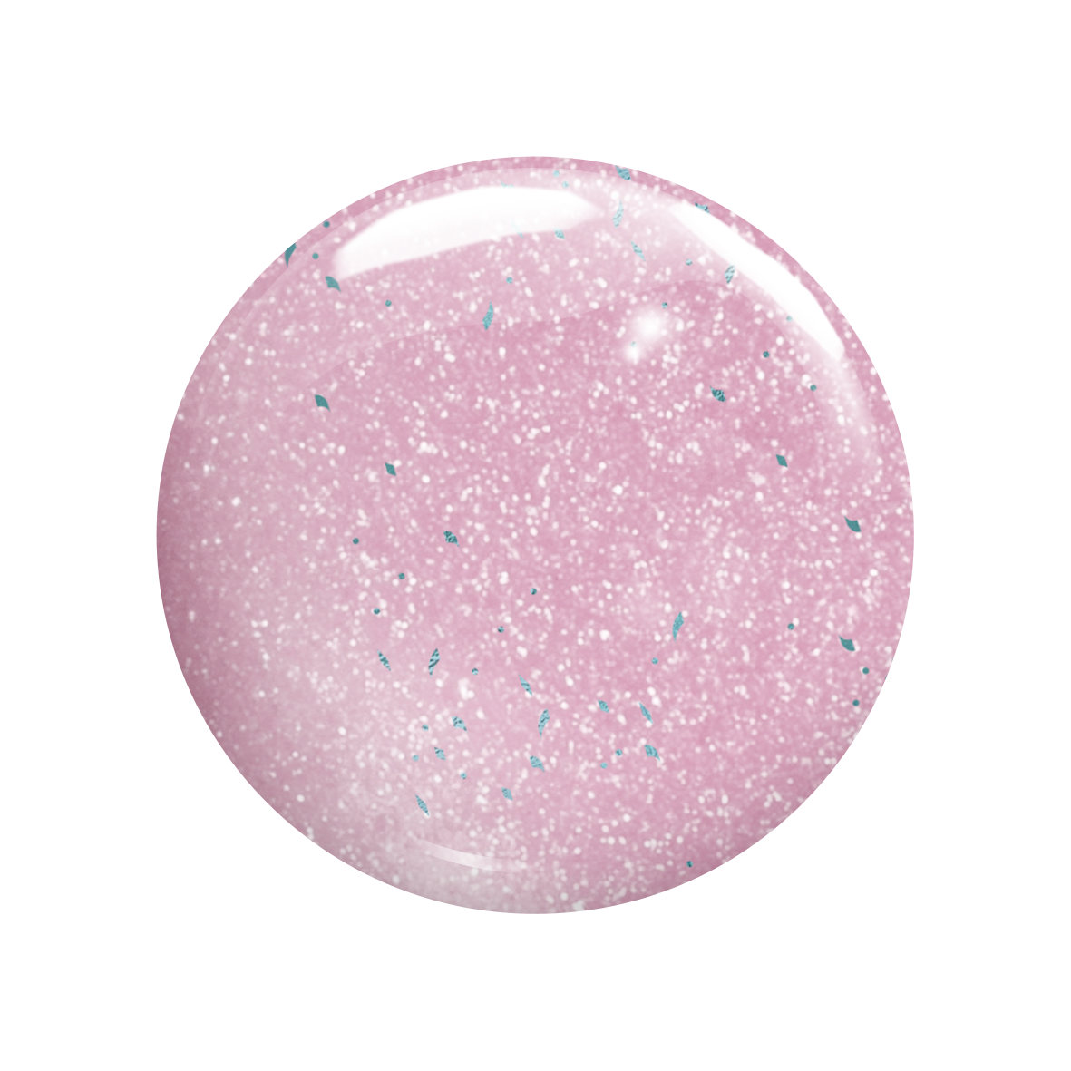 Madam Glam Pink Mermaid nail polish bottle with pink and iridescent design, showcasing the colorful, shimmering nail polish inside.