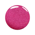 Madam Glam Raspberry Kiss nail polish bottle with vibrant raspberry-pink shade and clear label, showcasing a glossy finish.