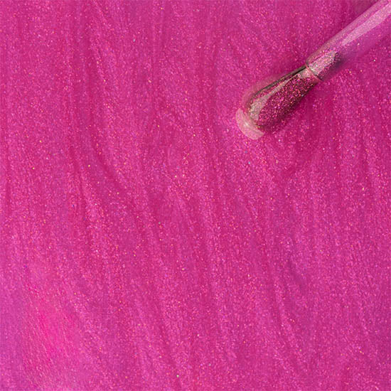 Madam Glam Rose Glitz nail polish bottle with a shimmering pink hue and elegant packaging.