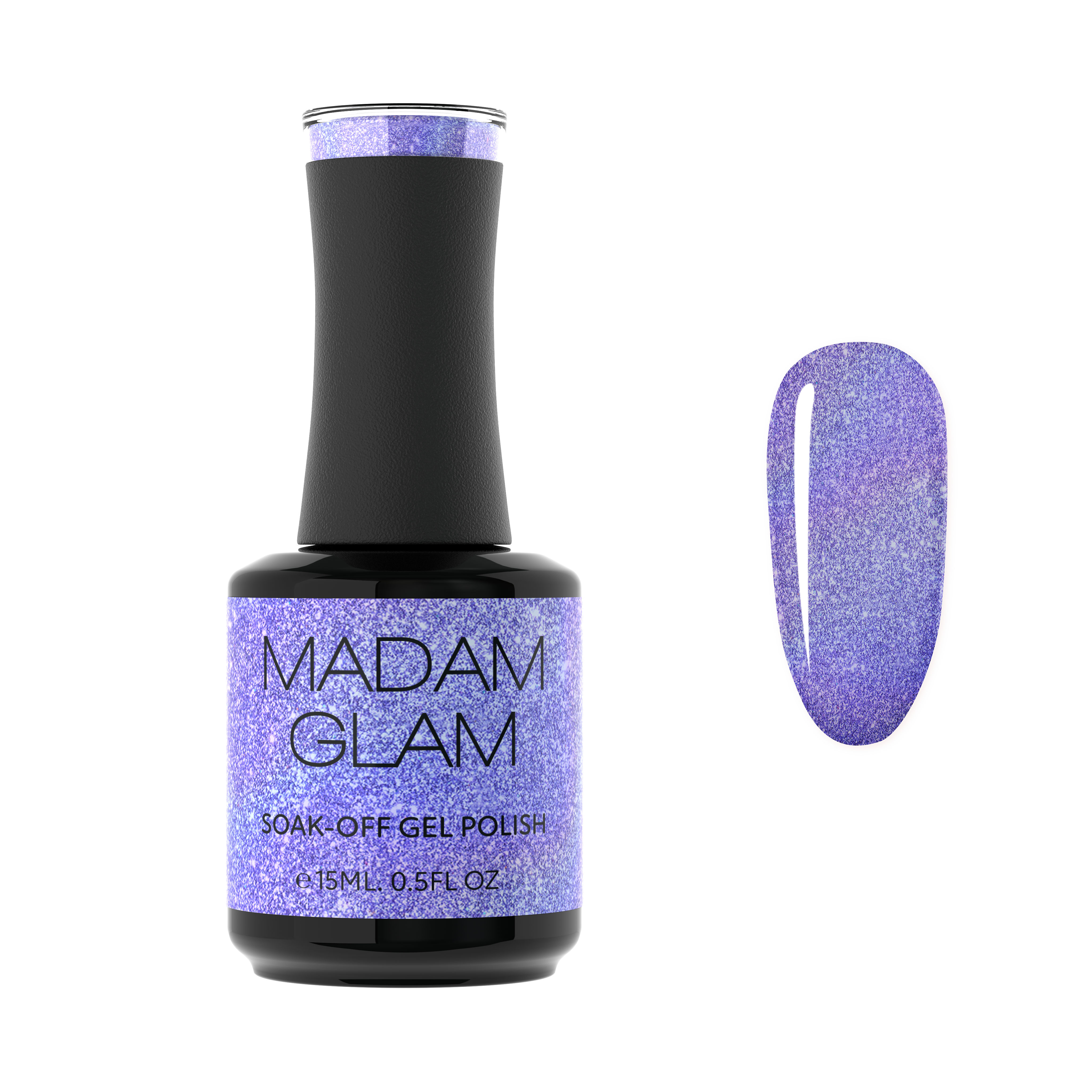 Madam Glam Science Lab-themed nail polish set with colorful bottles and lab-inspired packaging on a white background.
