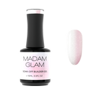 Madam Glam Shimmer Aurora nail polish bottle with shimmering, iridescent finish in a sleek glass container.