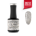Madam Glam Shine & Thrive nail polish bottle with shiny black cap and colorful label, showcasing vibrant nail product.