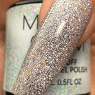 Silver Glory gel nail polish from Madam Glam, metallic silver color with a smooth, shiny finish.