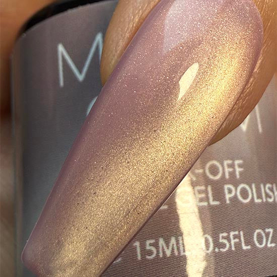 Madam Glam Smoky Elegance nail polish bottle with dark gray and black shades, showcasing a sophisticated and smoky design.