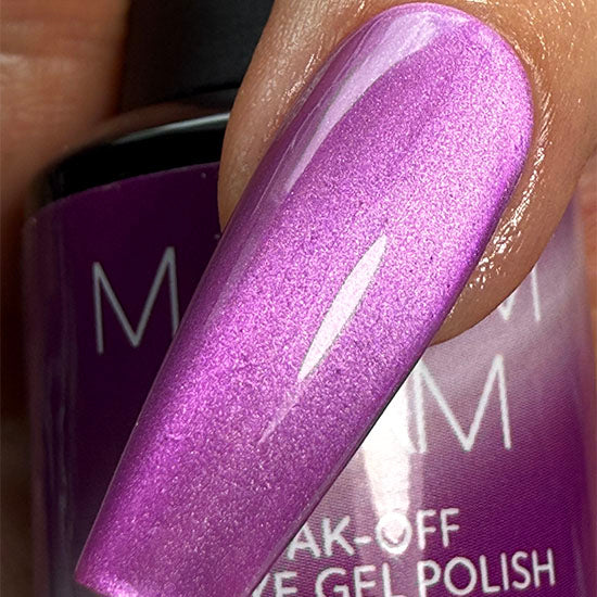 Madam Glam Sweet Peony nail polish bottle with pink floral design and product label showing the vibrant pink shade.