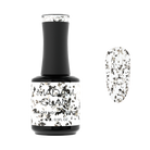 Madam Glam Touches of Silver nail polish bottle with silver glitter finish, close-up shot showing the product label and shiny cap
