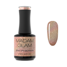 Open Treasure Book by Madam Glam showcasing colorful nail polish swatches and decorative pages.