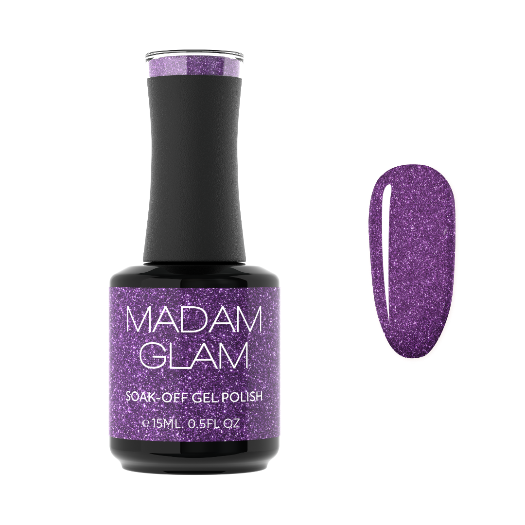 Madam Glam Twilight Tints nail polish bottles in vibrant shades displayed on a white background.