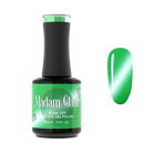 Madam Glam Wish Glow nail polish bottle with a clear label and purple cap, showcasing the vibrant gel nail color.