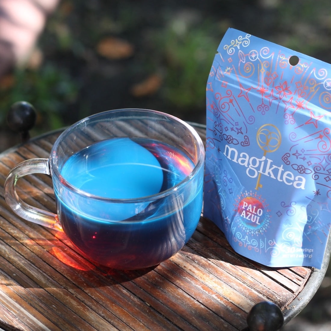 Magiktea Palo Azul tea bags, 15 plant-based USDA Organic tea bags, herbal tea with dried Palo Azul plant in a box