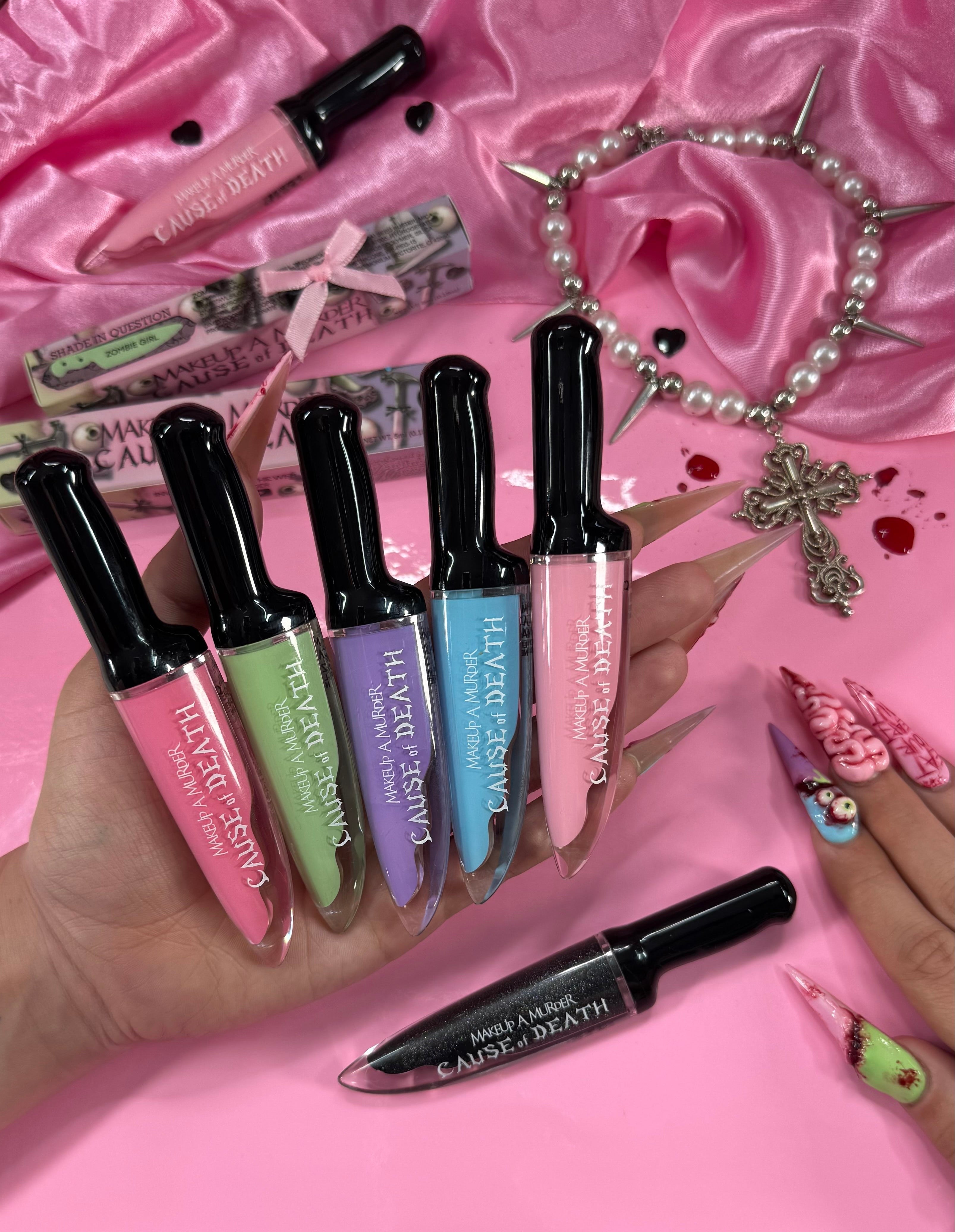 Makeup A Murder, INC Cause of Death Pastel Collection featuring colorful makeup palette and pastel shades.