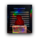 Makeup A Murder, INC Bloodshed eyeshadow lineup with various vibrant and dark shades displayed in a palette.