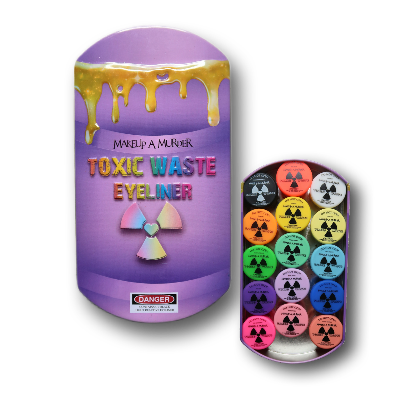 Toxic Waste Neon Eyeliner from Makeup A Murder, INC featuring vibrant, colorful eyeliner in neon shades.
