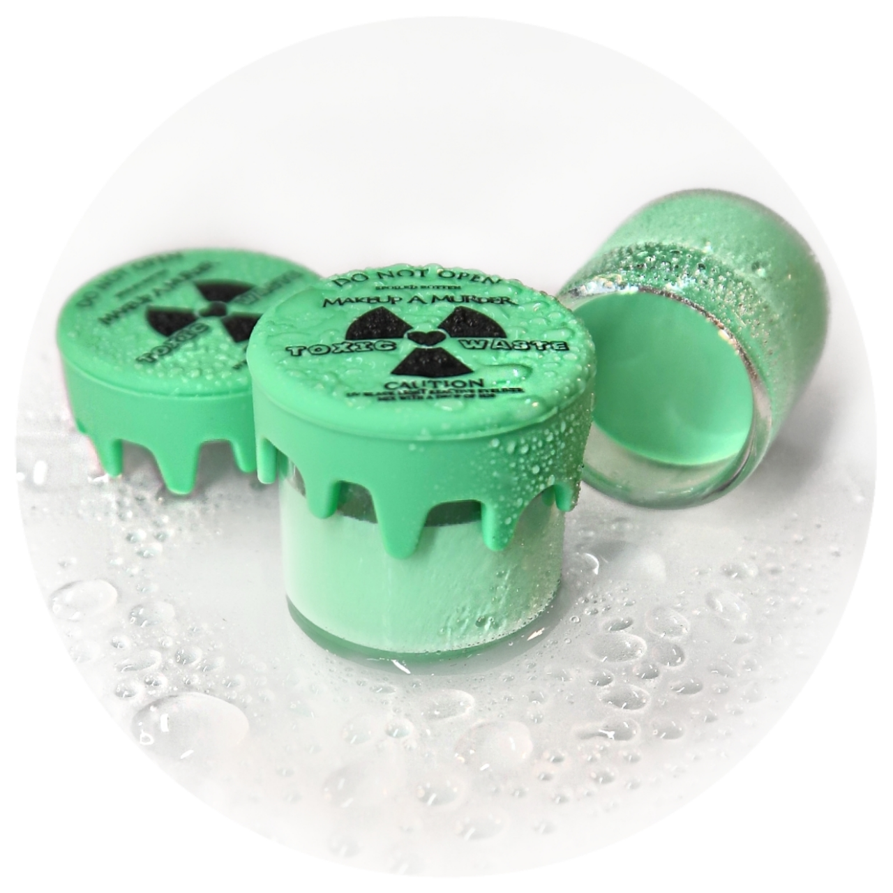 Toxic Waste Neon Eyeliner Collection by Makeup A Murder, INC featuring vibrant, colorful eyeliner pencils with neon finish.