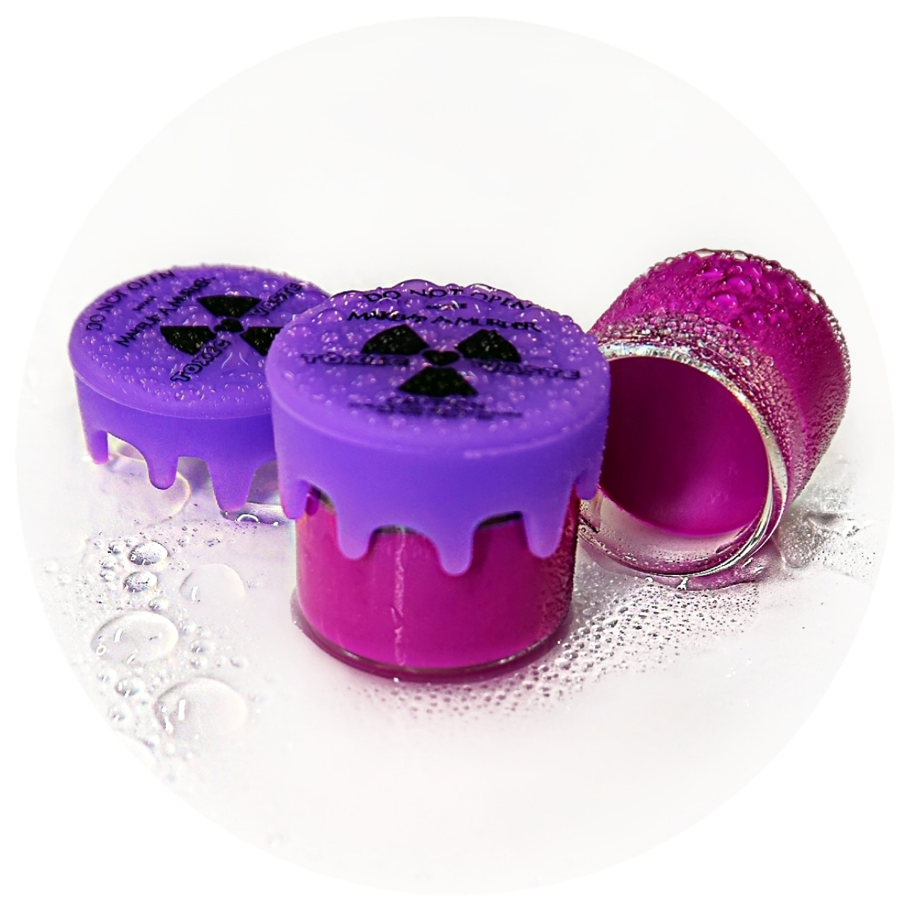 Makeup A Murder, INC Toxic Waste Neon Eyeliner collection featuring vibrant, colorful eyeliners with neon shades and bold designs.
