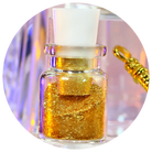 Makeup A Murder, INC Poison Highlights glitter eyeshadow with shimmering purple and green tones in a close-up image.