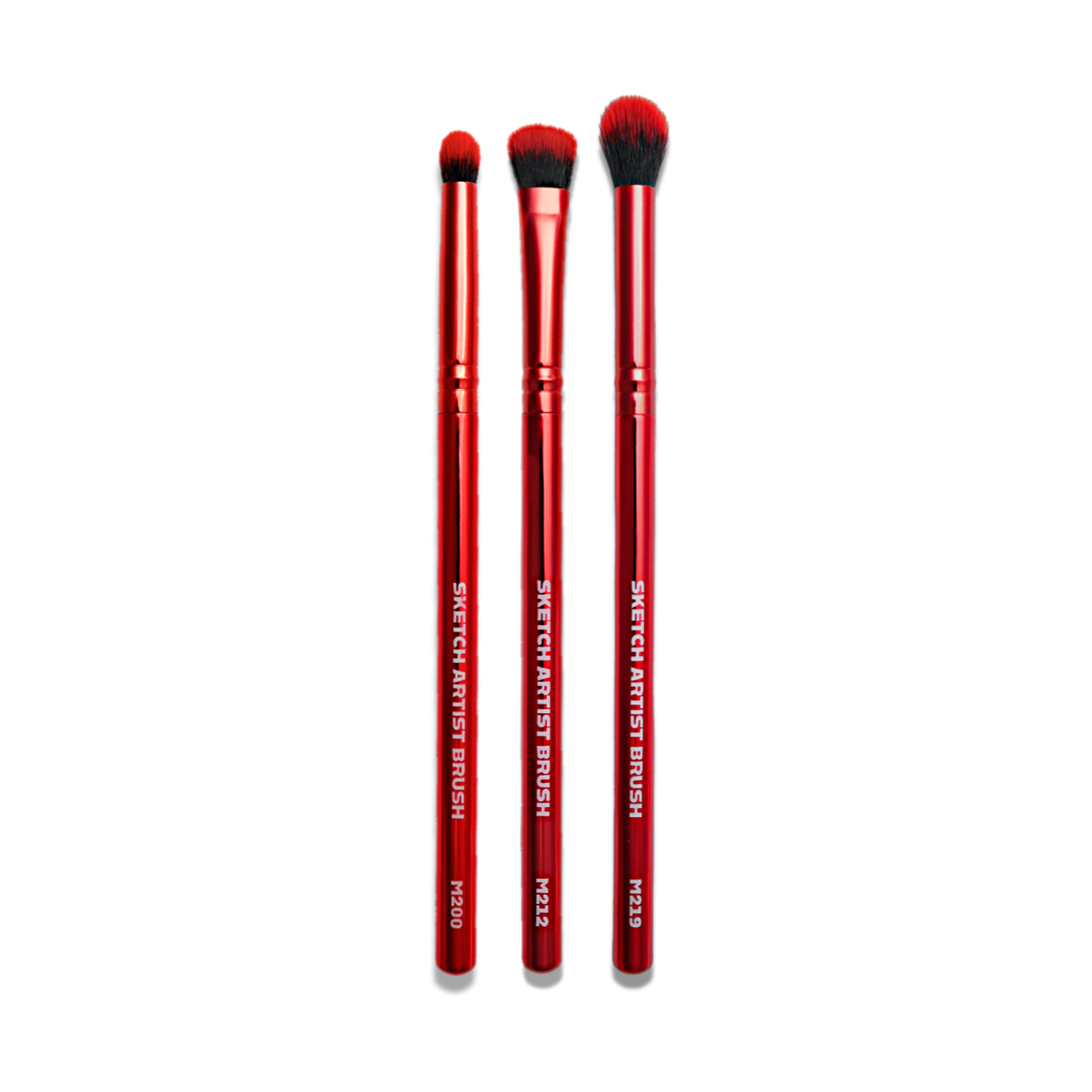 Set of three Bad Blood Sketch Artist Brushes by Makeup A Murder, INC, with black handles and synthetic bristles for makeup artistry.