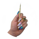 Makeup A Murder, INC Sketch Artist Brush for makeup application, featuring a 12mm script design and soft bristles.