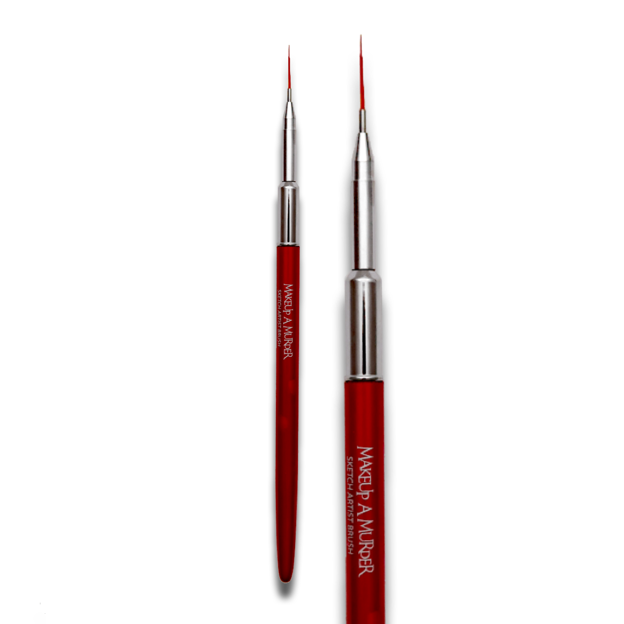 Makeup A Murder, INC Sketch Artist Brush for makeup application, featuring a 12mm script brush with precise, soft bristles.
