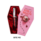 KISS of DEATH Bloody Lip Oils full collection by Makeup A Murder, INC, showcasing vibrant, blood-red lip oil shades.