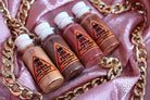 Makeup A Murder, INC Poison Pigment Collection (Nude) master palette with neutral eyeshadow shades and pigment pans.