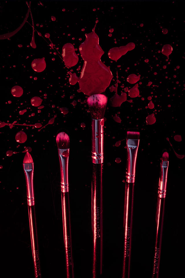 Set of Sketch Artist Concealer Brushes by Makeup A Murder, INC, including various brush sizes for precise concealer application.