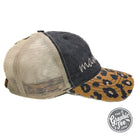 Mamacita Leopard Bill Cap by The Graphic Tee featuring a stylish leopard print design and curved brim.