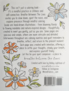 Coloring book titled "Breathe Between The Lines" by Mindfulnice featuring intricate line art for mindful coloring.