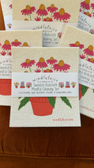 Set of Mindfulnice Swedish dishcloths for cleaning, eco-friendly kitchen gifts with colorful, absorbent cloths displayed in the image.