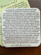 Mindfulnice Mindful Minute Activity Cards in Spanish, a mindful-deck with engaging cards for mindfulness practice and daily reflection.