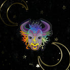 Amethystrology zodiac sticker featuring a mystical purple amethyst design with astrological symbols by Moonstruck Crystals.