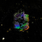 Colorful zodiac-themed sticker featuring Moonstruck Crystals' crystals design with celestial symbols and vibrant details.