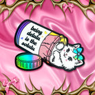 Being Delulu is the Solulu Kitty Cat Holo Sticker by Moonstruck Crystals featuring a shiny, holographic cat design with vibrant colors.