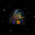 Holo Mushroom Crystal Fox sticker by Moonstruck Crystals featuring a colorful, holographic fox and mushroom design.