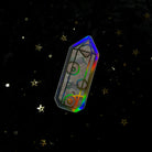 Holo crystal sticker by Moonstruck Crystals featuring iridescent, holographic design and sparkling crystal accents.