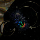 Colorful Crystalstruck Tarot holo stickers by Moonstruck Crystals, featuring vibrant, reflective designs on a clear backing.