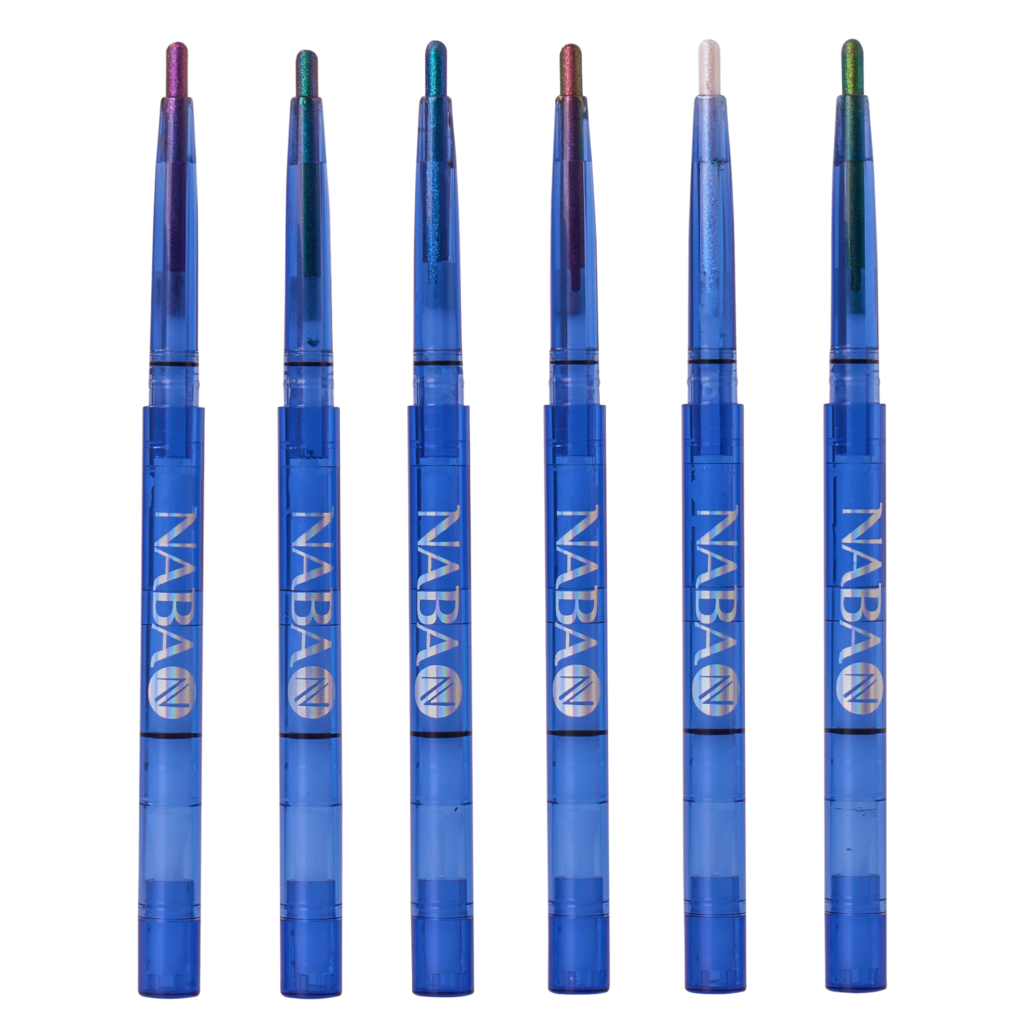 NABA Cosmetics USA Eyeliner Kit with multiple shades and applicators for defined eye looks, displayed on a white background.