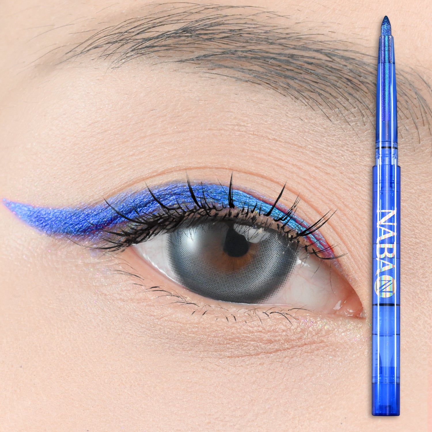 NABA Cosmetics USA eyeliner kit with multiple shades of black and brown eyeliners in sleek packaging.