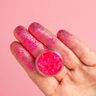 NABA Cosmetics USA Flake Ariel makeup product with shimmery, iridescent flakes in a clear container.