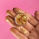 NABA Cosmetics USA Flake Maria Del Mar eyeshadow with shimmering blue and teal tones in a compact container.