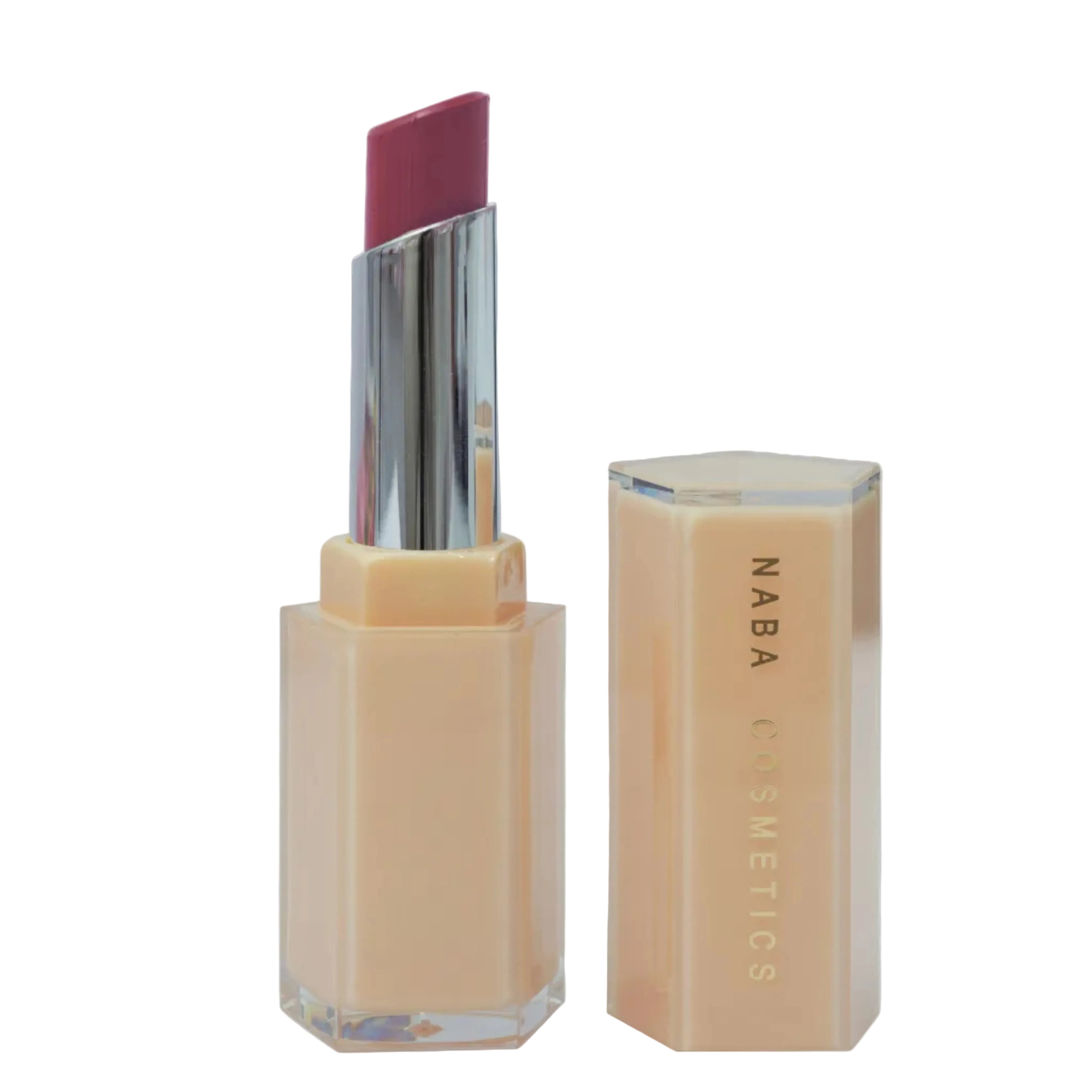 NABA Cosmetics USA glass lipstick in vibrant Red Sangria shade, featuring sleek packaging and a smooth, glossy finish.
