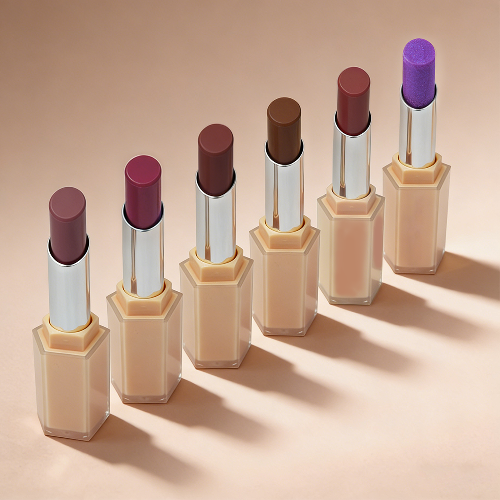 Six NABA Cosmetics USA lipstick shades in a kit, featuring vibrant and neutral colors on a white background.