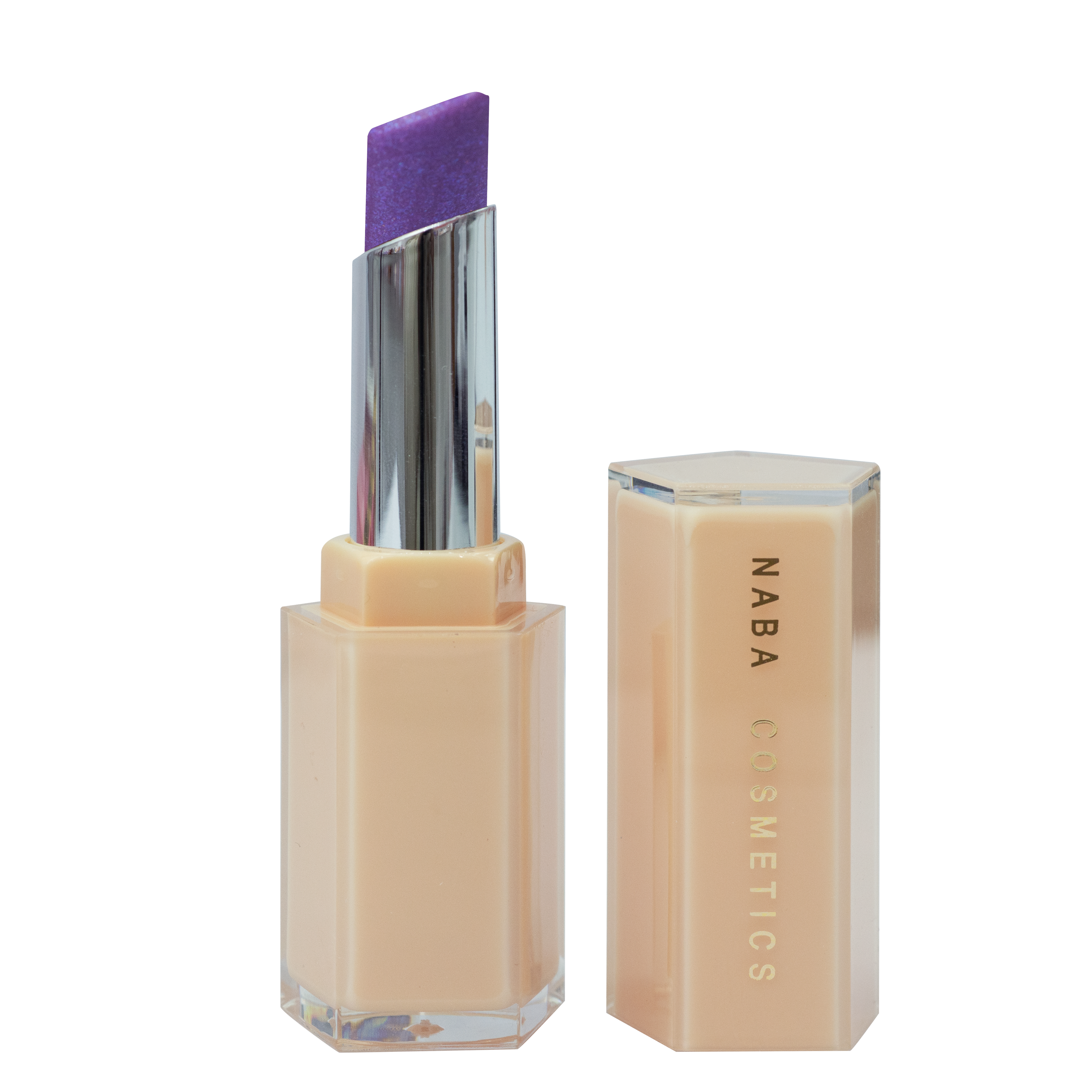 NABA Cosmetics USA 6-piece lipstick kit with blueberry-themed shades, featuring sleek blue packaging and various lipstick colors.