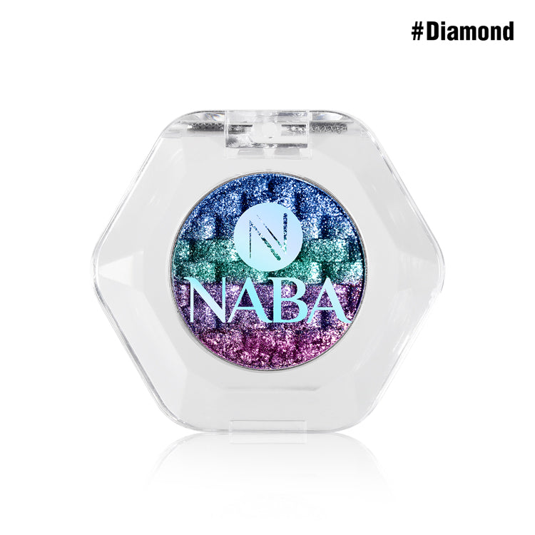 Rainbow Creamy Pigment Diamond by NABA Cosmetics USA, vibrant rainbow-colored cosmetic pigment in a jar.