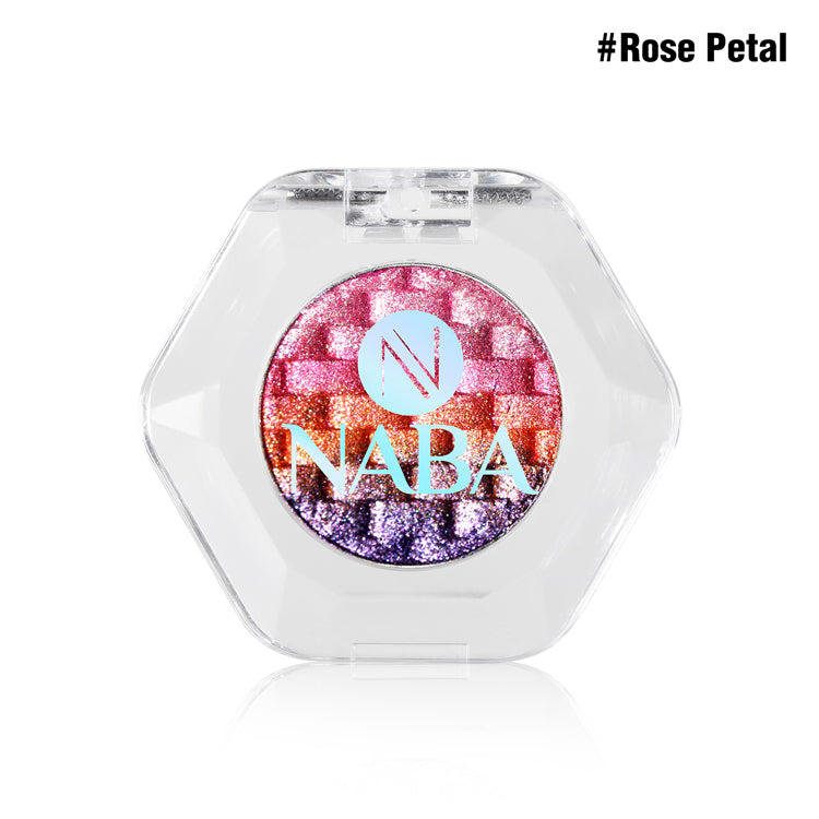 Rainbow Creamy Pigment Rose Petal by NABA Cosmetics USA, vibrant pink and purple eyeshadow in a creamy pigment compact.