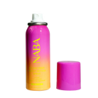 Display of 12 NABA Cosmetics USA setting sprays in clear bottles with black caps, arranged in a retail display.