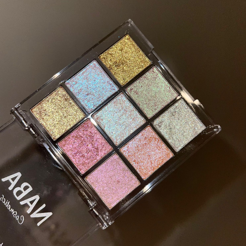 NABA Cosmetics USA Pigment Palette Iconic eyeshadow palette with vibrant shades and various color options.