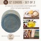 Reusable beeswax bowl covers for bread proofing by Nectar & Nest, XL size 12-inch, used to cover bread bowls naturally.