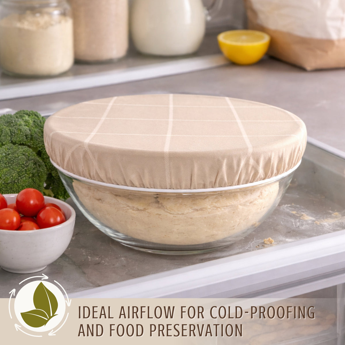 Reusable beeswax bowl covers for bread proofing, Nectar & Nest L-10 inch, natural beeswax, eco-friendly bowl covers for baking.