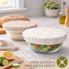 Reusable beeswax bowl covers for bread proofing by Nectar & Nest, 10-inch size, natural beeswax material, breathable and eco-friendly.